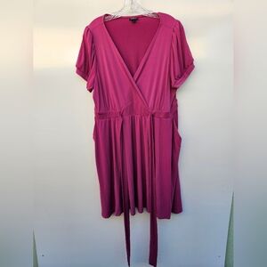 Elegant Pink Wrap Dress